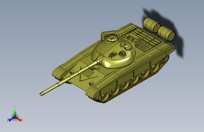 Y2941-坦克+战车+T72+SolidWorks+stp