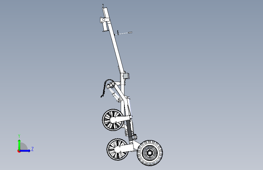 Y3770-6m重型推土机拖车 左侧视图
