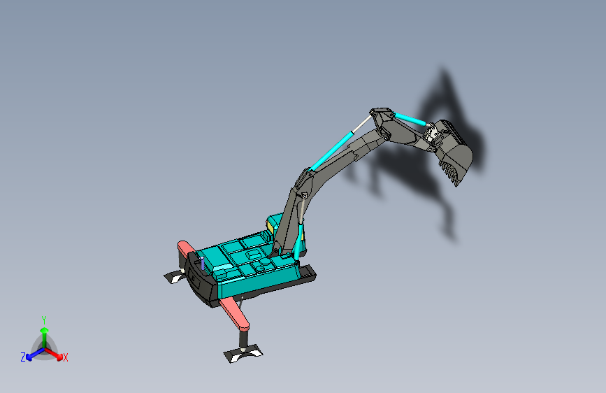 Y3047-挖掘机+excavator-digger-jcb-mechanical-shovel+SW+STP+IGS