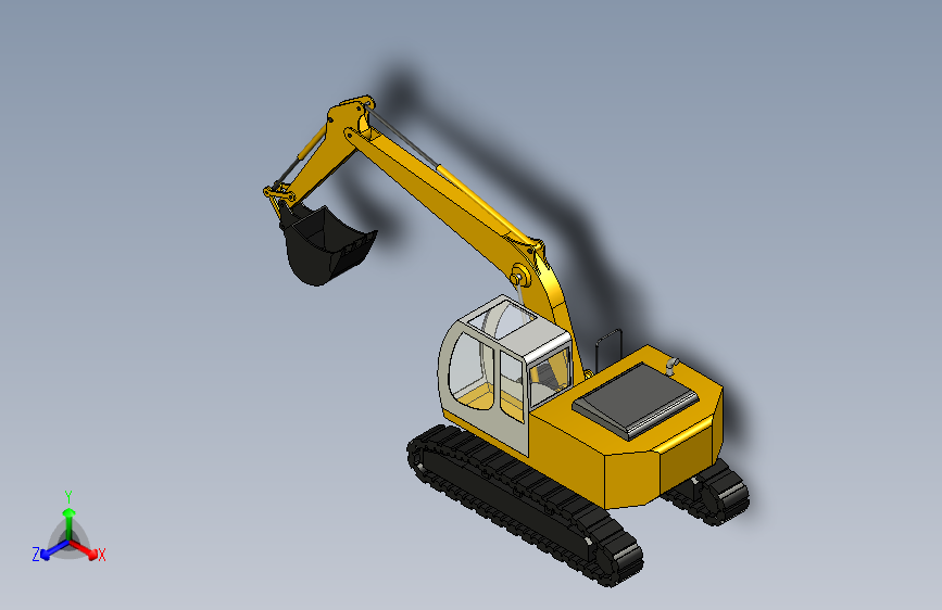 Y3087-挖掘机+excavator_jaune+SW+STP