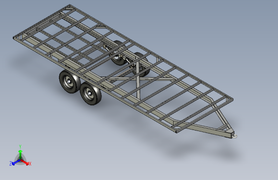 Y3382-挂车+拖车+flat-bed-trailer+STP