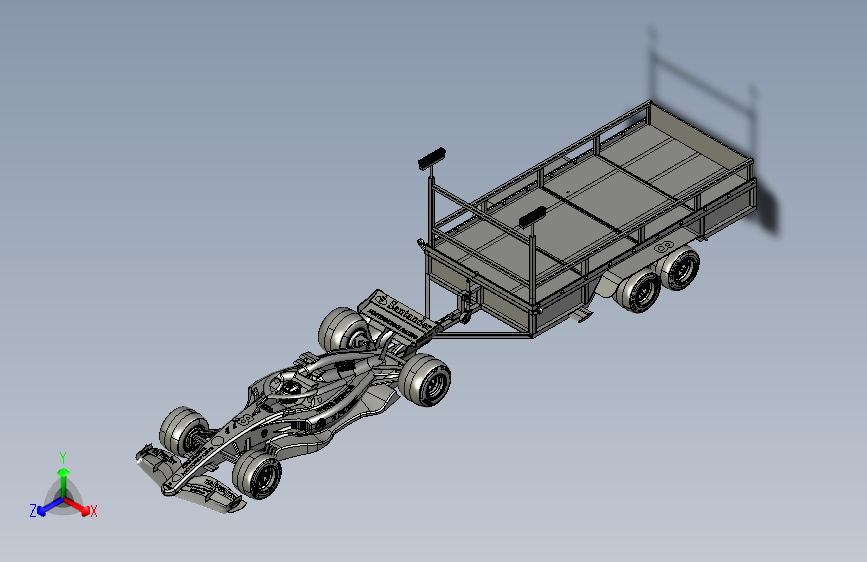 Y3463-挂车+拖车+Tandem+axle+trailer+inventor+STP