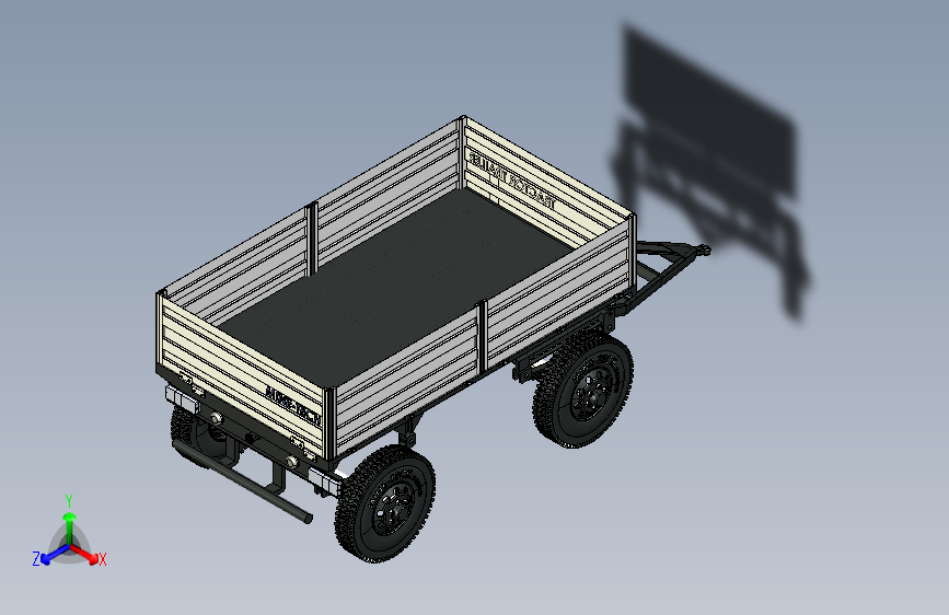 Y3505-挂车+拖车+4+WHEEL+2+AXLE+TRACTOR+TRAILER+IGS