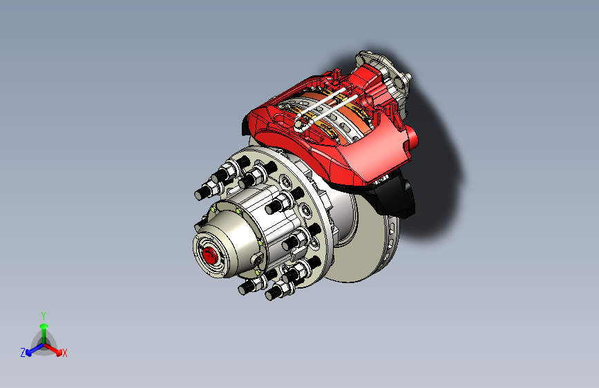 Y3527-刹车+制动系统+axn-disc-brake-assy+STP+IGS