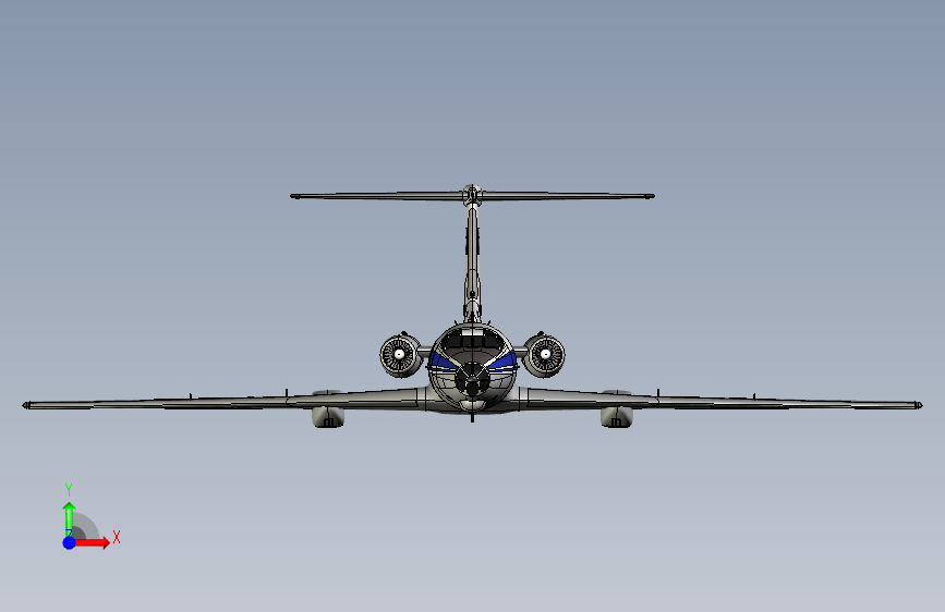 F0144-Tu-134喷气客机 正面视图