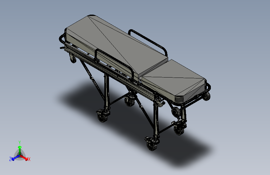 Y3924-护理床+aluminum-alloy-stretcher+IGS+OBJ+STL