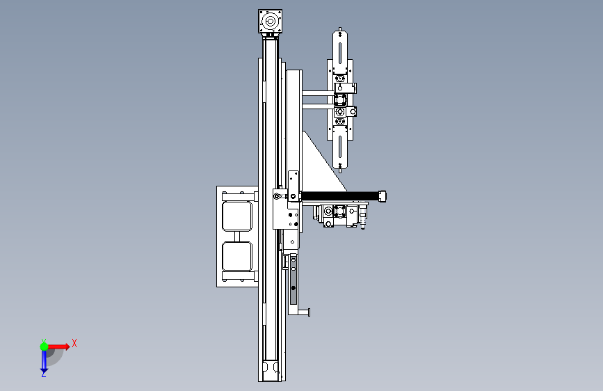 F1350-双动作的机械手设计模型 俯视图