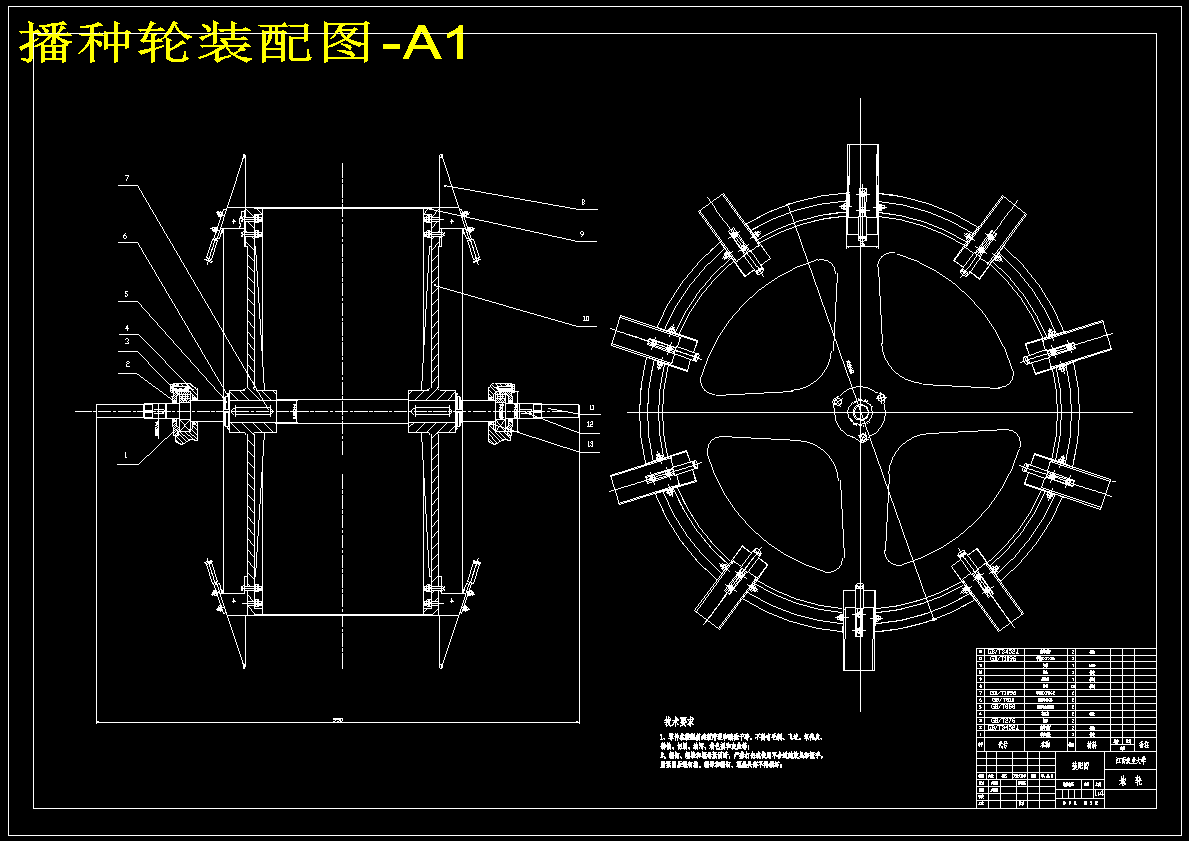 小麦精量播种机设计【含开沟器】【8张CAD图纸】