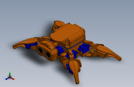 Robot+Quadruped爬行四足机器人造型3D图纸+Solidworks设计