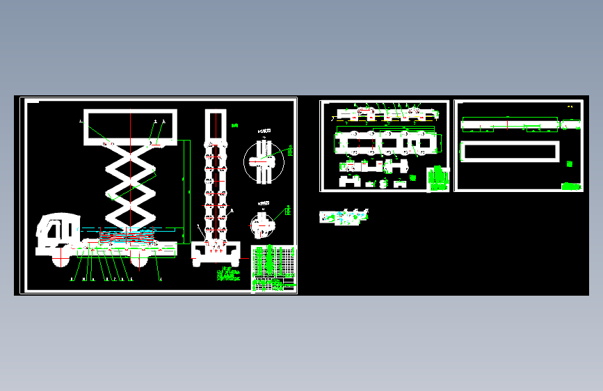 QB5050路灯维修车改装设计【高空作业车 移动举升机 车载剪叉式】【10张CAD图纸】