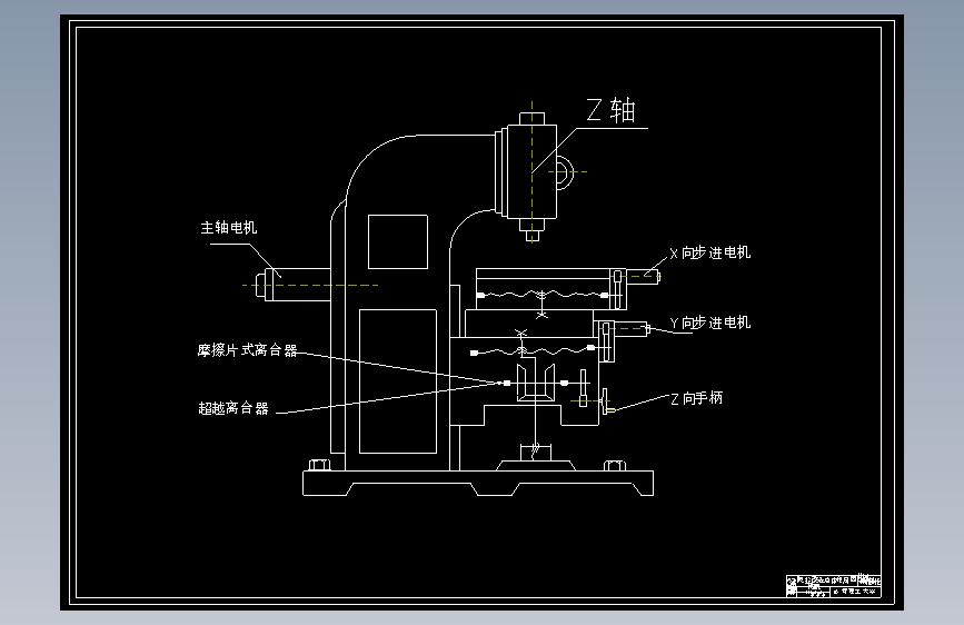 X52K数控铣床改造设计【4张CAD图纸】