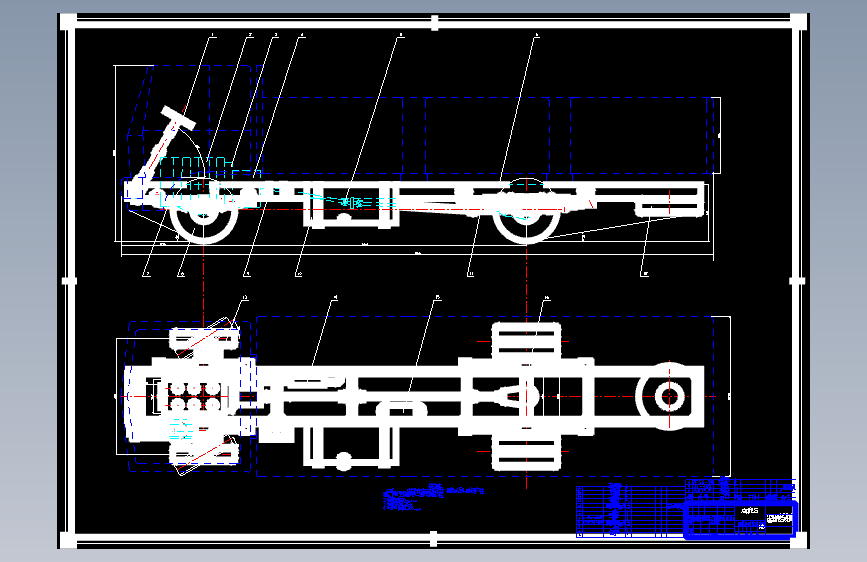 ZNZ1091 中型货车底盘布置设计【2张CAD图纸】