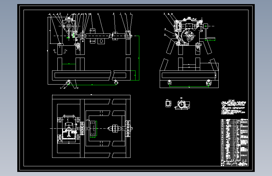 多功能发动机实验台的设计【多功能汽车发动机拆装实验台】【4张CAD图纸】