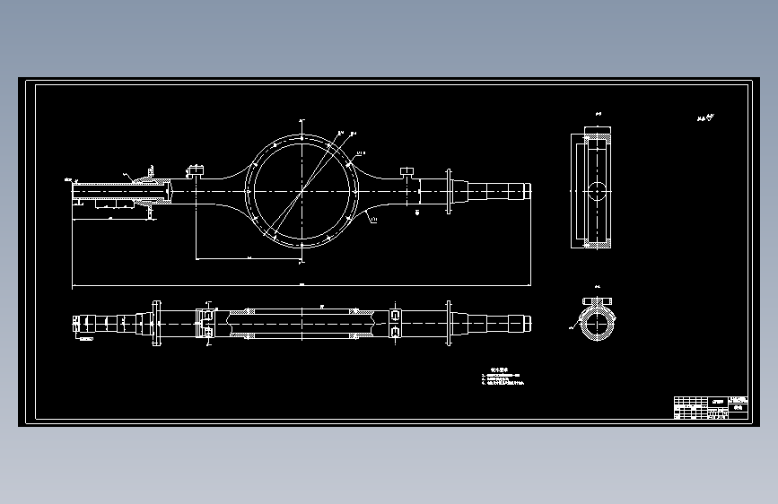 基于有限元中型货车半轴与桥壳的设计【4张CAD图纸】