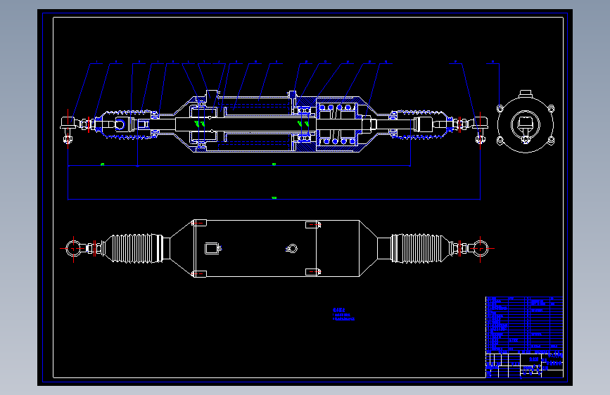 汽车四轮转向传动系统设计[汽车][齿轮齿条式]【3张CAD图纸】