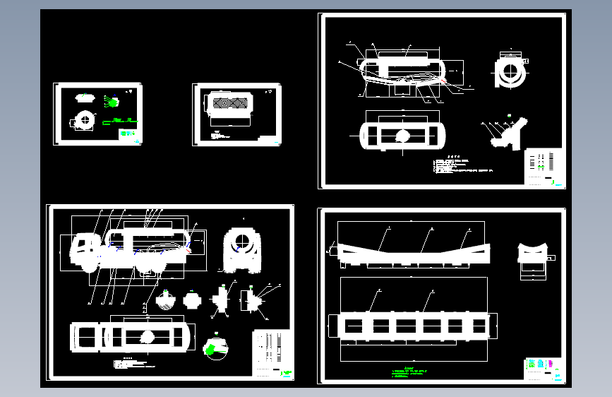 斯太尔后双桥粉粒物料运输车改装设计【5张CAD图纸】