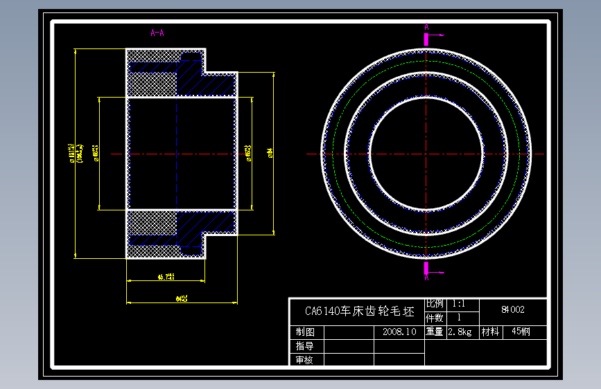 K038--CA6140车床齿轮加工工艺及铣槽(21×22)槽夹具设计【宽度61.5】 主视图