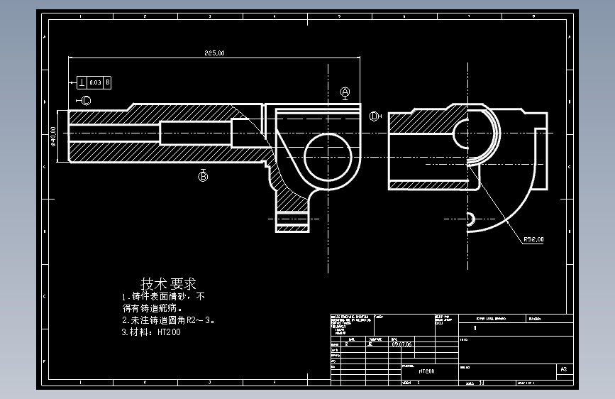 底板座架加工工艺及钻M10底孔夹具设计 主视图