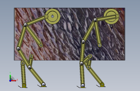 基于SolidWorks四足行走机构的虚拟设计及动画模拟【三维SW】【包含CAD图纸】