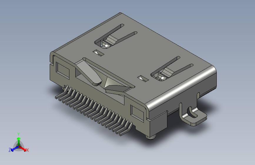 007-HDMI头-HDMI C 型连接器  STL  STEP