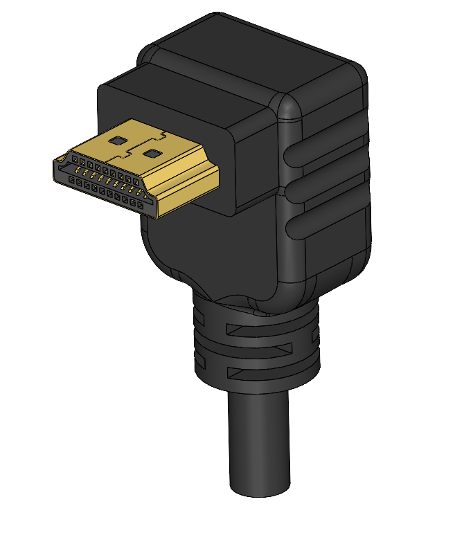 015-HDMI头-HDMI 公头 弯角  STEP