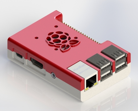 070-HDMI应用-风扇安装孔的 Raspberry Pi B+ 外壳  STL  STEP