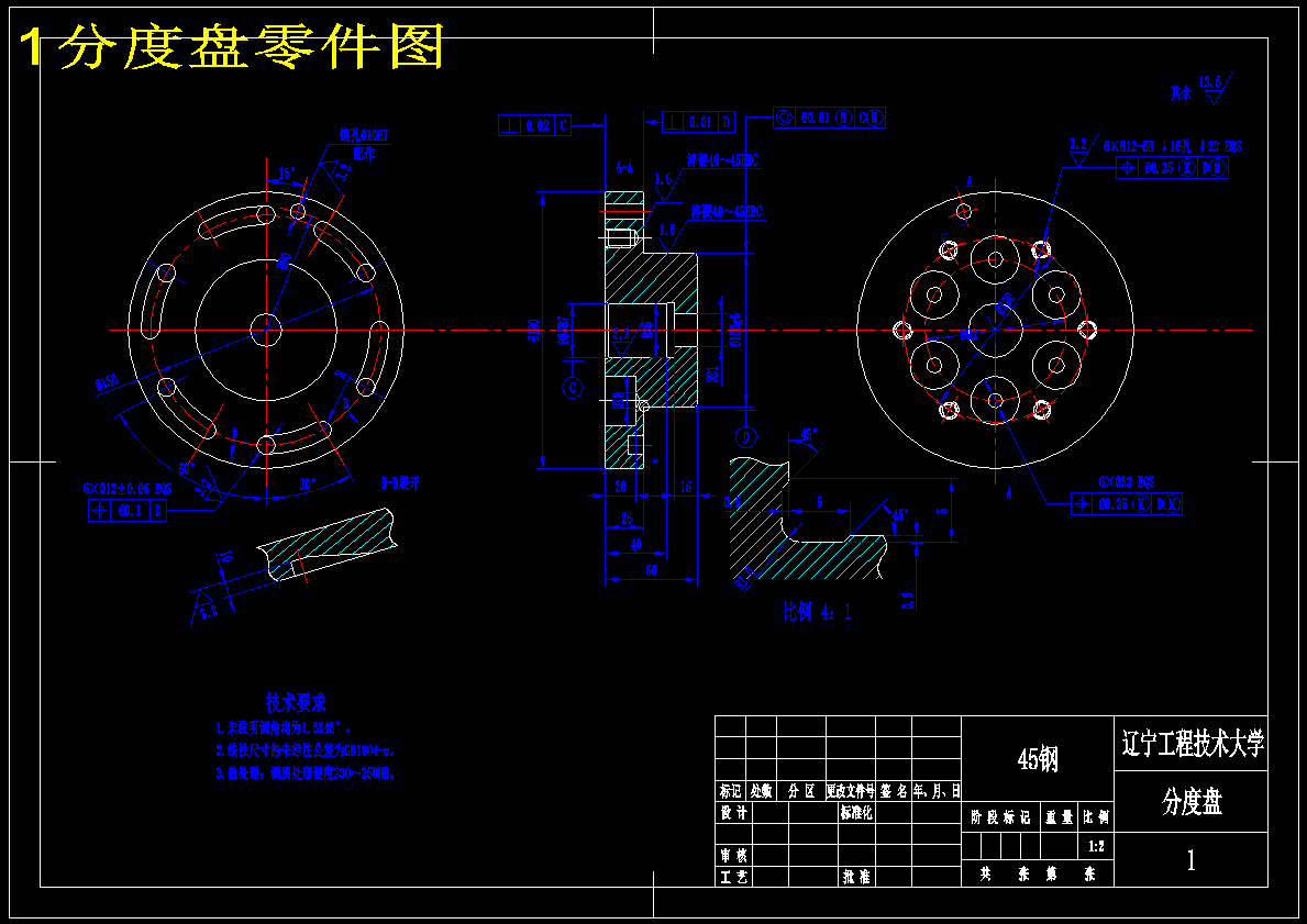 分度盘 加工工艺及钻6-Φ32孔的夹具设计