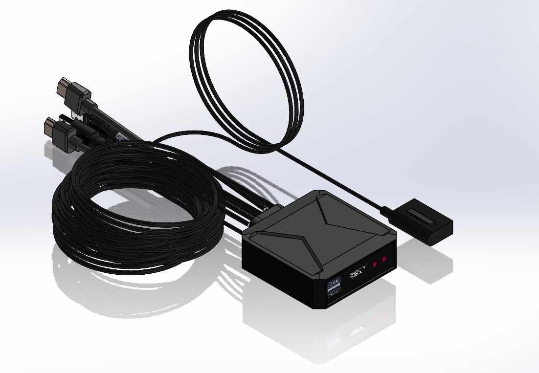 059-HDMI应用-带 HDMI、USB 和音频连接的 2 端口 4K KVM 切换器  STEP