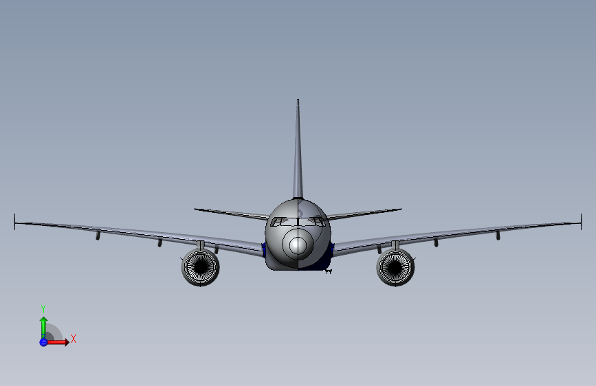 A320飞机的检查无人机+无人机 正面视图