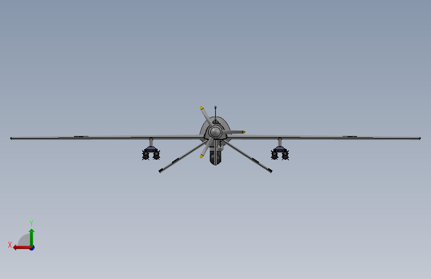 MQ-1B+掠夺者+无人机 背面视图
