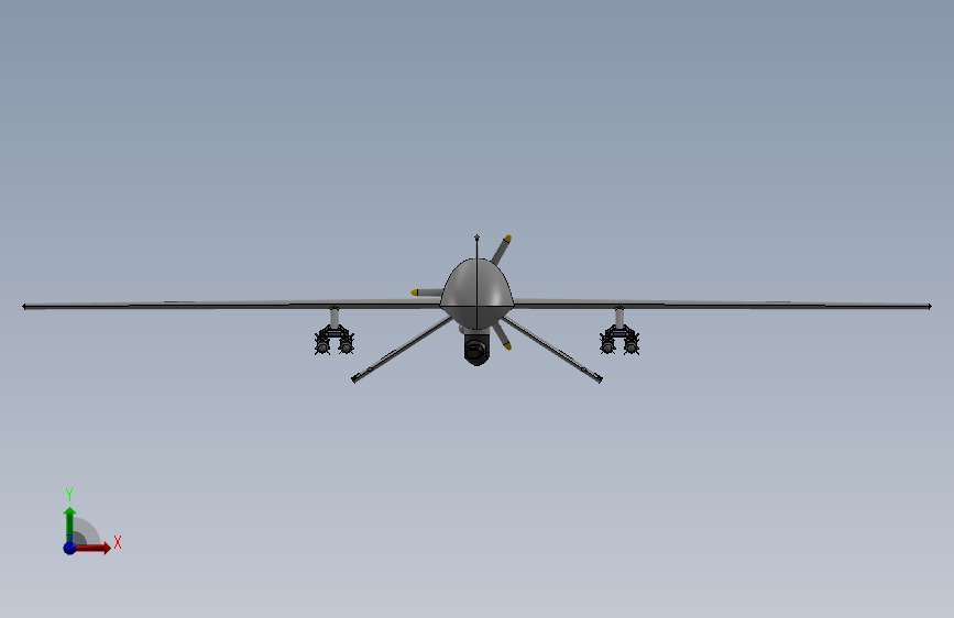 MQ-1B+掠夺者+无人机 正面视图