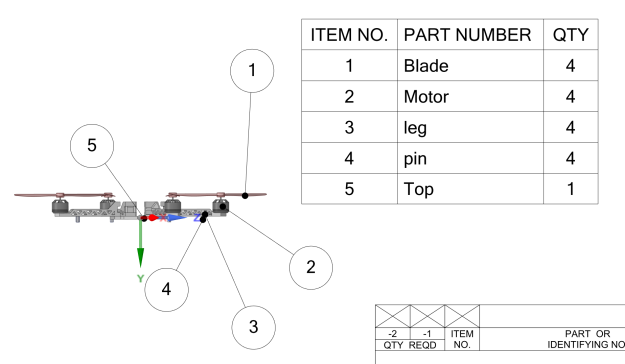 设计项目+7.+无人机装配+CAD+模型和工程蓝图+(pdf)+无人机