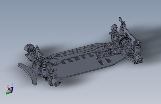 RC遥控车底盘模型3D图纸+Solidworks设计+附IGS