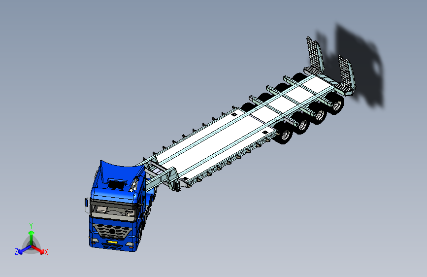 Y4215-卡车+low-bed-trailer-2+SW