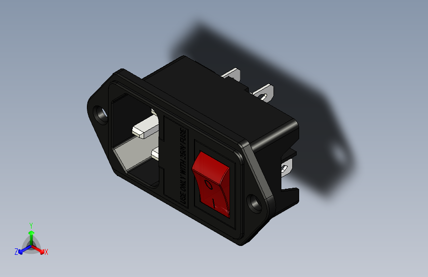 Y4460-接插件++ac-power-socket-3-pin-250v-10a-ac-17-iec3-c14+SW+STP+IGS
