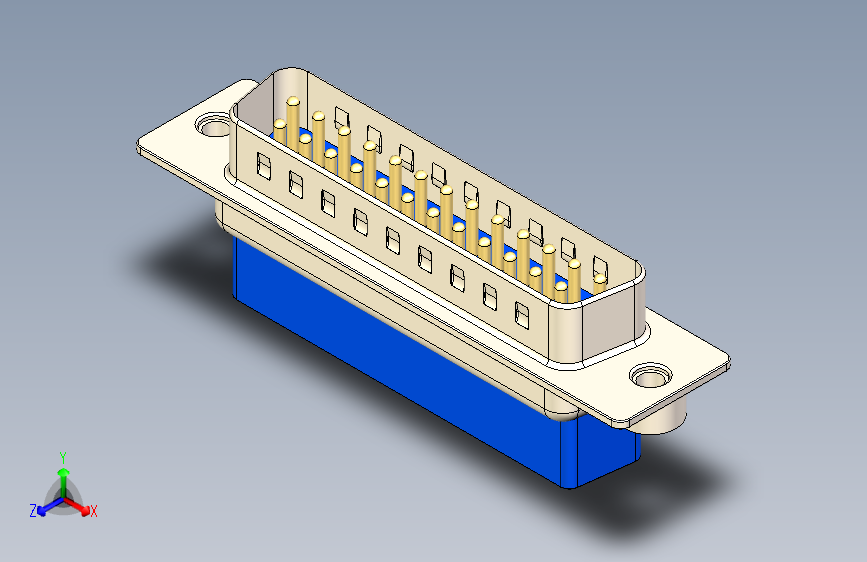Y4486-接插件++d_sub-25pin-crimp-solidworks-step-1+1+STP+SW