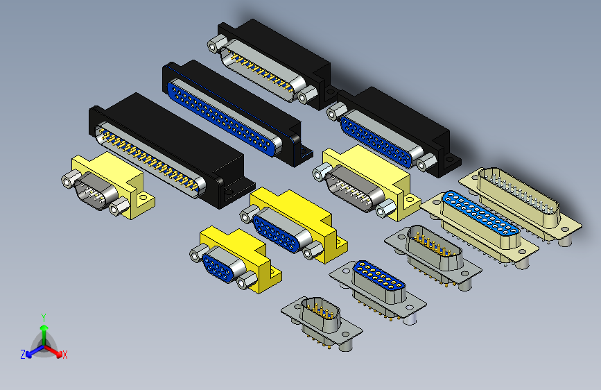 Y4489-接插件++db9-db15-db25-db37-connector+SW+STP+STL