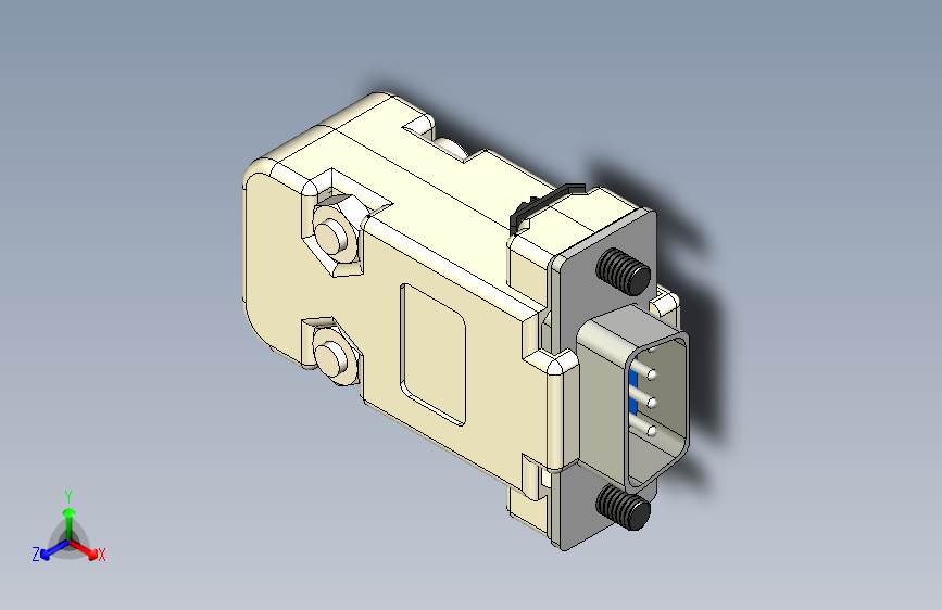 Y4517-接插件++dsub9-connector-plastic-cover+SW+IGS+STL