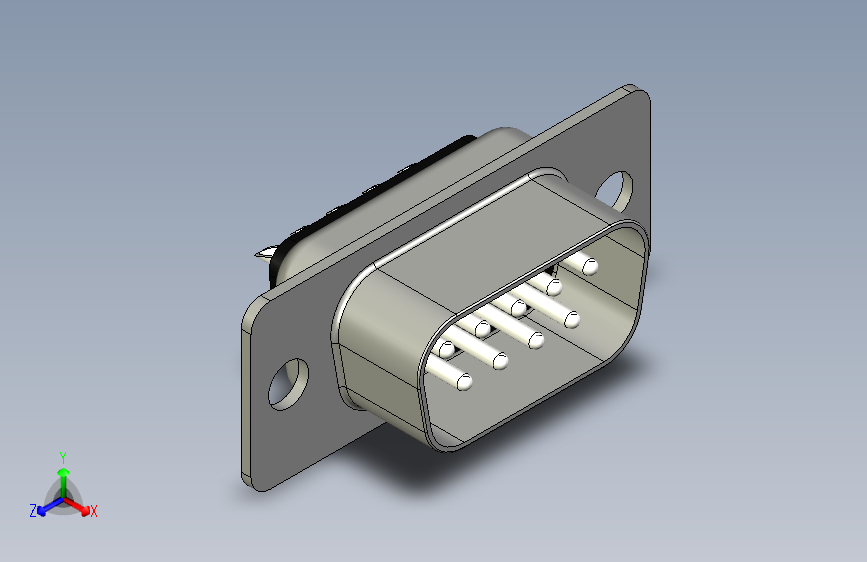 Y4519-接插件++d-sub-9-pins-male-straight-with-soldering-pins+STP