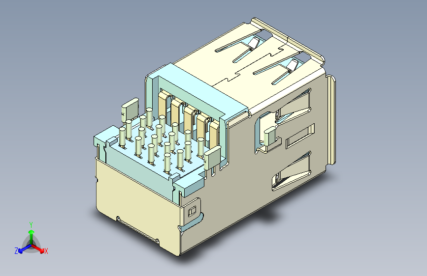 Y4524-接插件++dual-usb3-0-sink-head-connector-lotes+STP