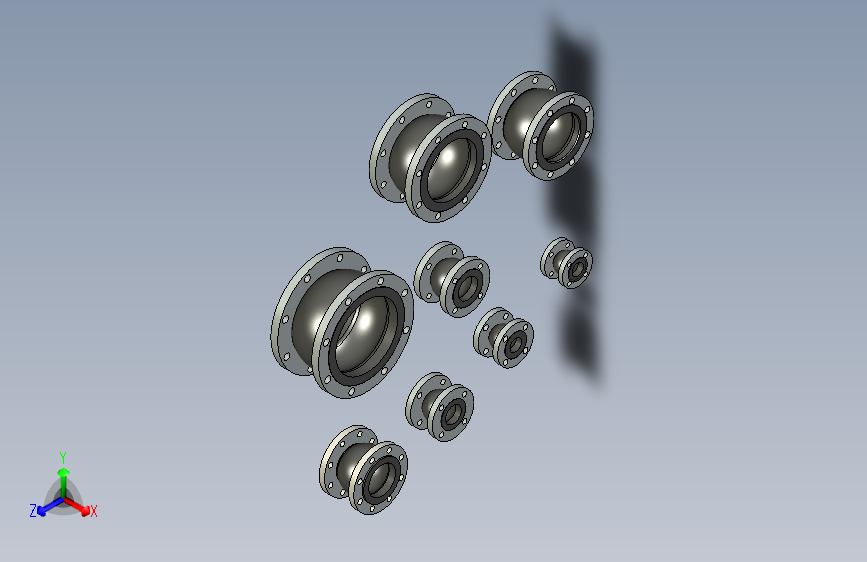 Y4537-接插件++flexible-single-sphere-rubber-connector-flanges-ansi-b16+SW+STP
