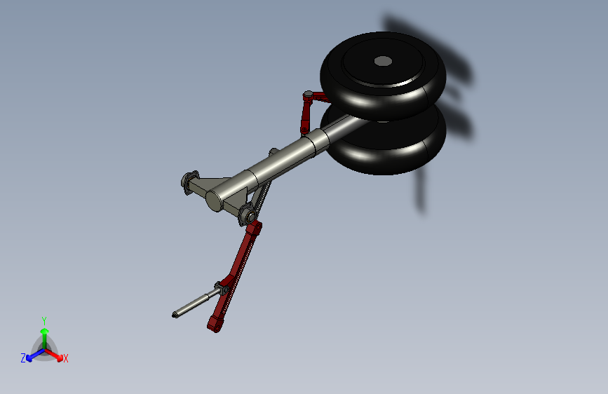 Y4676-飞机起落架++landing-gear-assembly-3+CREO