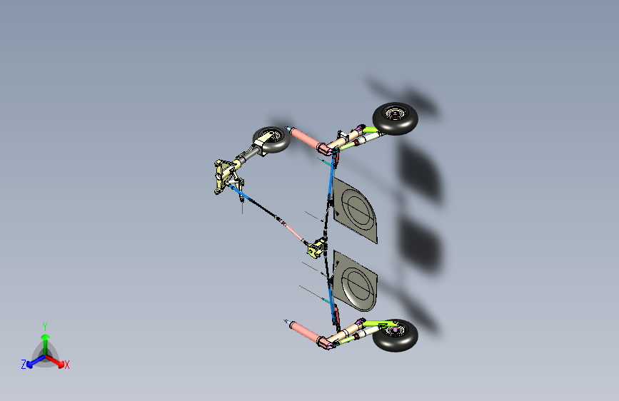 Y4695-飞机起落架++Falco+F8+Landing+Gear+Assembly+STP