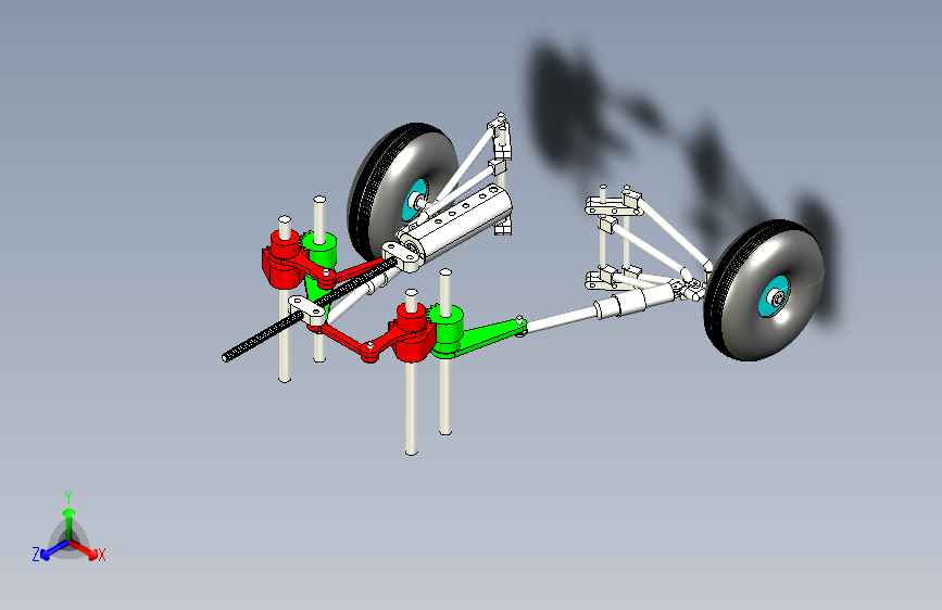 Y4697-飞机起落架++grumman-style-landing-gear+3DM+STP
