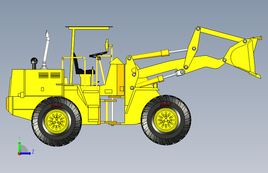 Y4713-铲车+++wheel+loader+55+SW 左侧视图