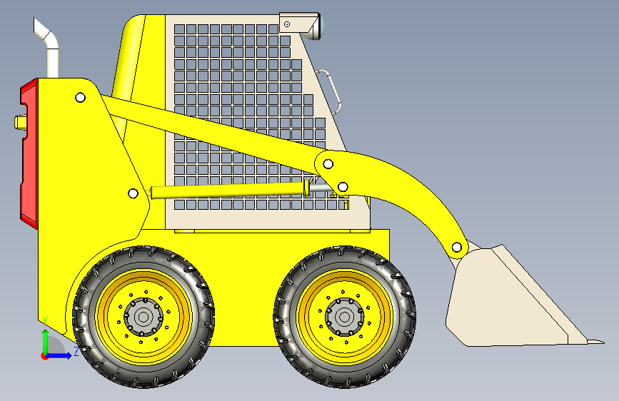 Y4732-铲车+++Bobcat+Loader+SW 左侧视图