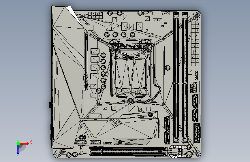 Y4821-电路板+主板+motherboard-asus-rog-strix-b360-i-mini-itx+STP+STL 俯视图
