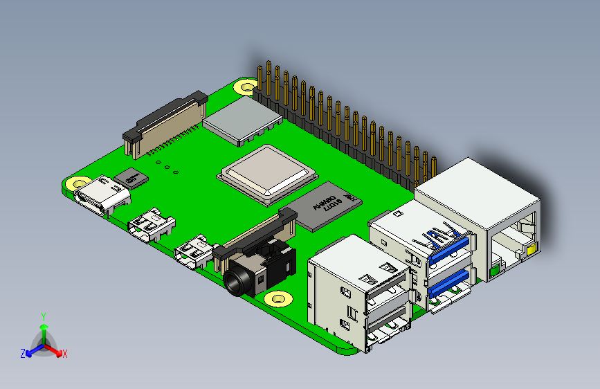 Y4854-电路板+主板+raspberry-pi-4-model-b+SW+STP