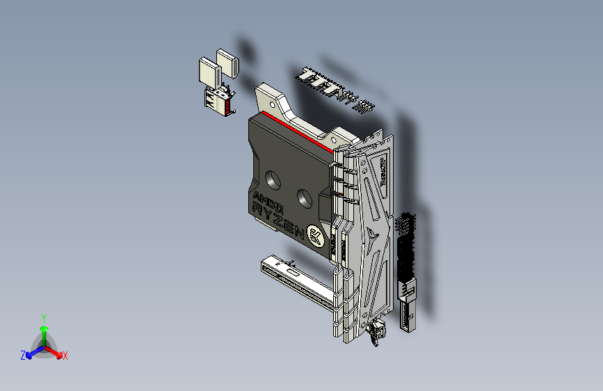 Y4856-电路板+主板+rog+x570i+motherboard+assembly+IGS+DWG