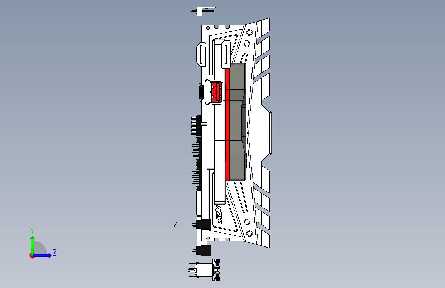 Y4856-电路板+主板+rog+x570i+motherboard+assembly+IGS+DWG 左侧视图